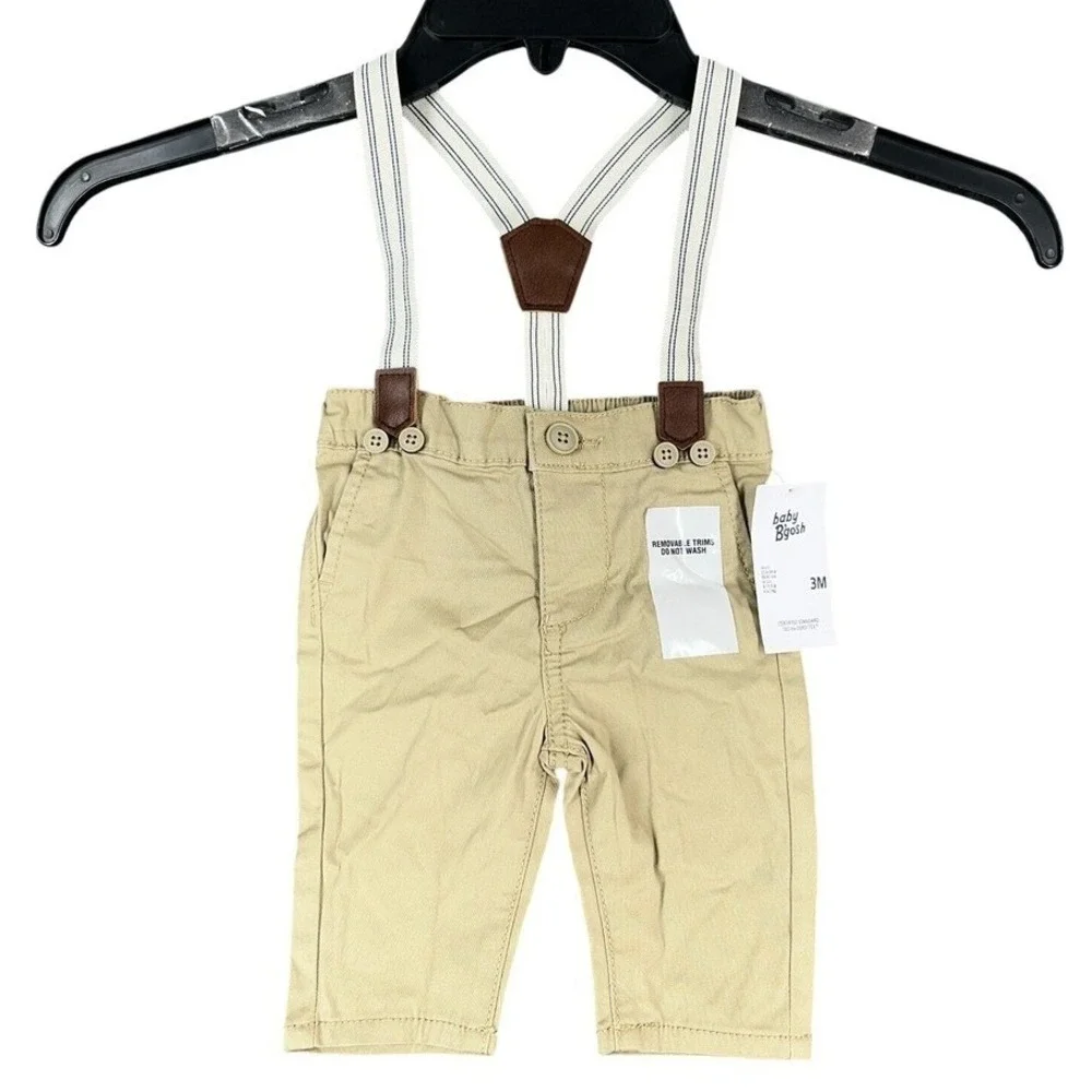 OshKosh Suspender Dress Pants Trousers Classiccore Vintage Style‎ Baby Boy 3M